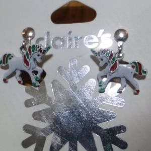 NWT "Claire's" unicorn clip on earrings